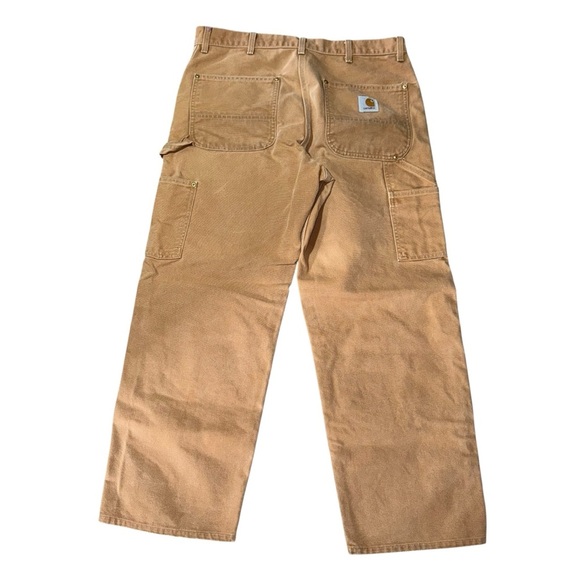 Carhartt Men’s Double Front Duck Canvas Work Pants Size 34x28 Tan NWOT Rugged - Picture 3 of 5